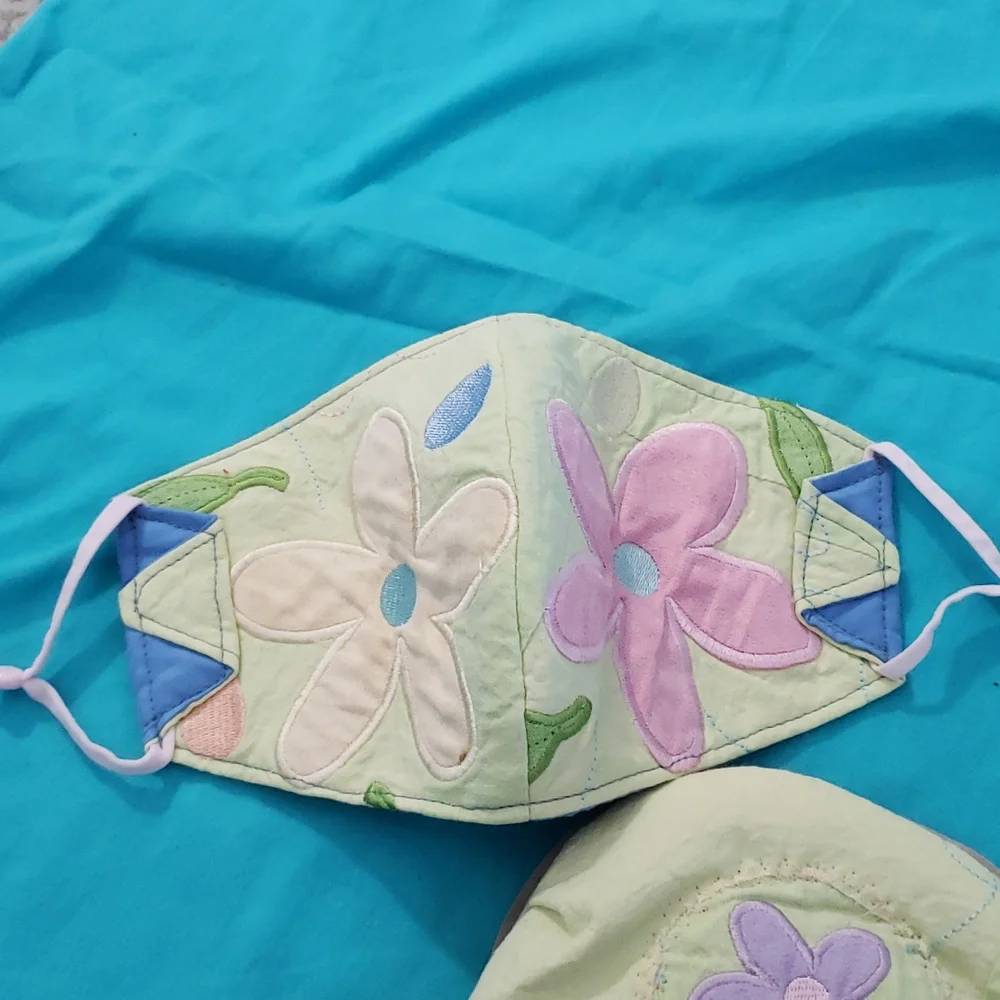 Hand Crafted Ostomy/Iliostomy bag cover w/matching reversible face mask